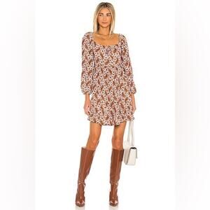 Faithful The Brand Naline Mini Dress in Burgundy Sable Paisley- size 6